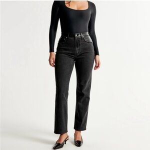 Abercrombie & Fitch 1/2 Black Leather & Denim